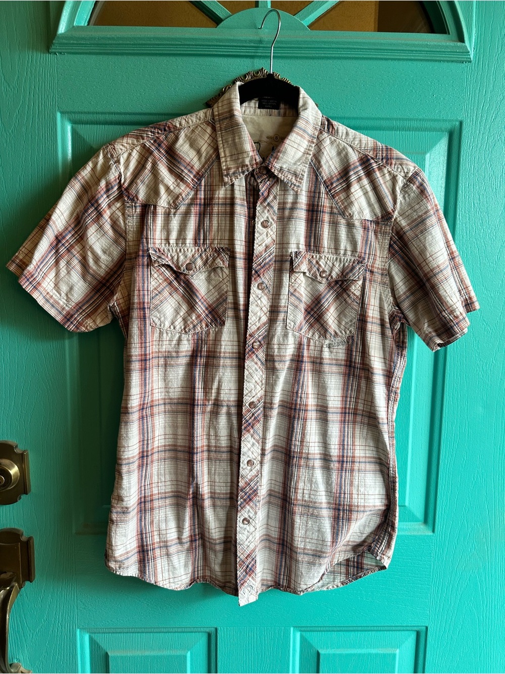 Men's Short-Sleeve Plaid Button-Up Shirt - Bullhead
